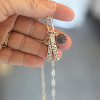 14kt Gold Fill and Sterling Silver Charm Collector - Chocolate and Steel