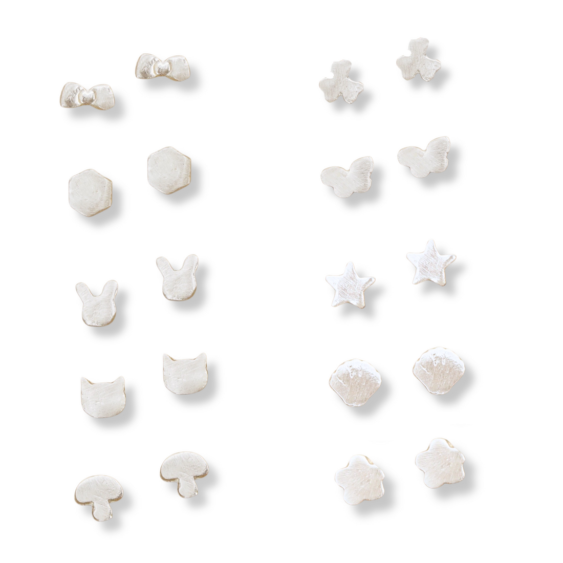 Micro Stud Earrings - choose from Bow, Bunny, Clover, Kitty, Star, Mushroom, Sakura and more