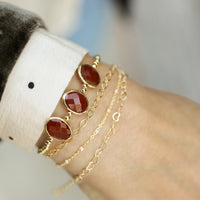 Cliffside Gold Bead Bracelet with Carnelian and Turquoise