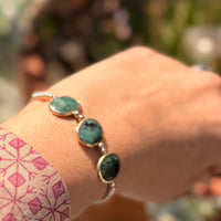 Cliffside Gold Bead Bracelet in Labradorite, Emerald, and Turquoise