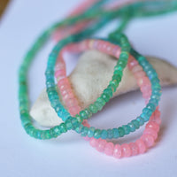 Absolutely Finest Faceted Opal Necklace in sunset colors - Chocolate and Steel