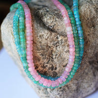 Absolutely Finest Faceted Opal Necklace in sunset colors - Chocolate and Steel