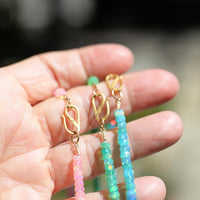 Absolutely Finest Faceted Opal Necklace in sunset colors - Chocolate and Steel