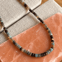 Bahama Blue Graduated Opal Necklace — One of a Kind - Chocolate and Steel
