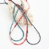 Benson Blue Sapphire Beaded Necklace - Chocolate and Steel