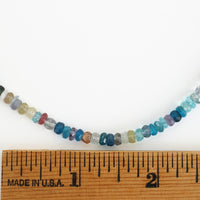 Blue Disco Mixed Gemstone Necklace - Chocolate and Steel