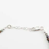 Blue Disco Mixed Gemstone Necklace - Chocolate and Steel