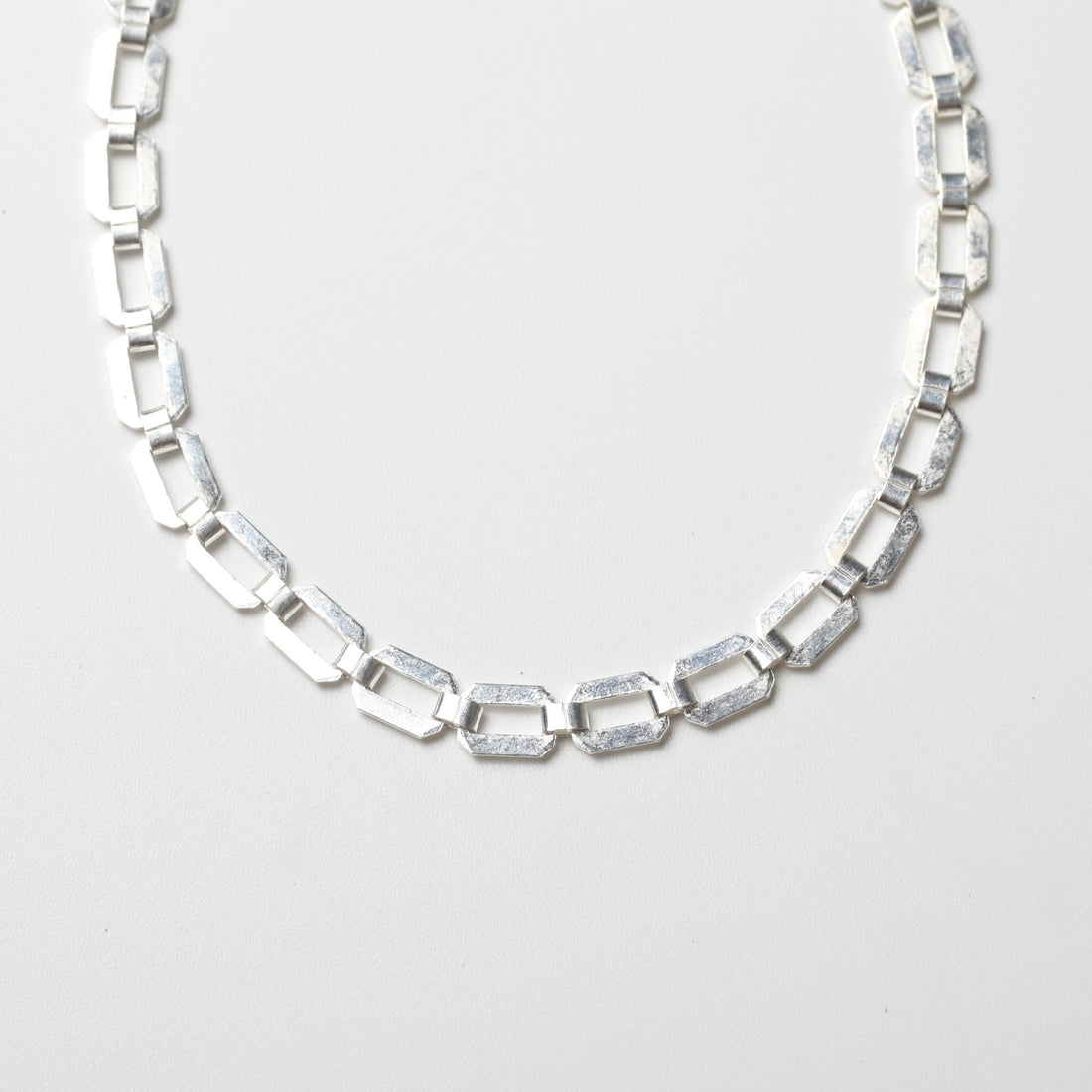 Buckle Chain Bracelet – Sterling Silver Statement - Chocolate and Steel