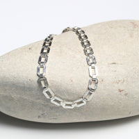 Buckle Chain Bracelet – Sterling Silver Statement - Chocolate and Steel