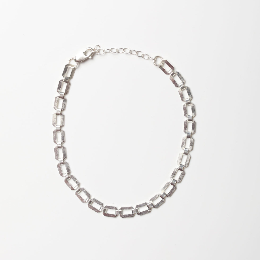 Buckle Chain Bracelet – Sterling Silver Statement - Chocolate and Steel