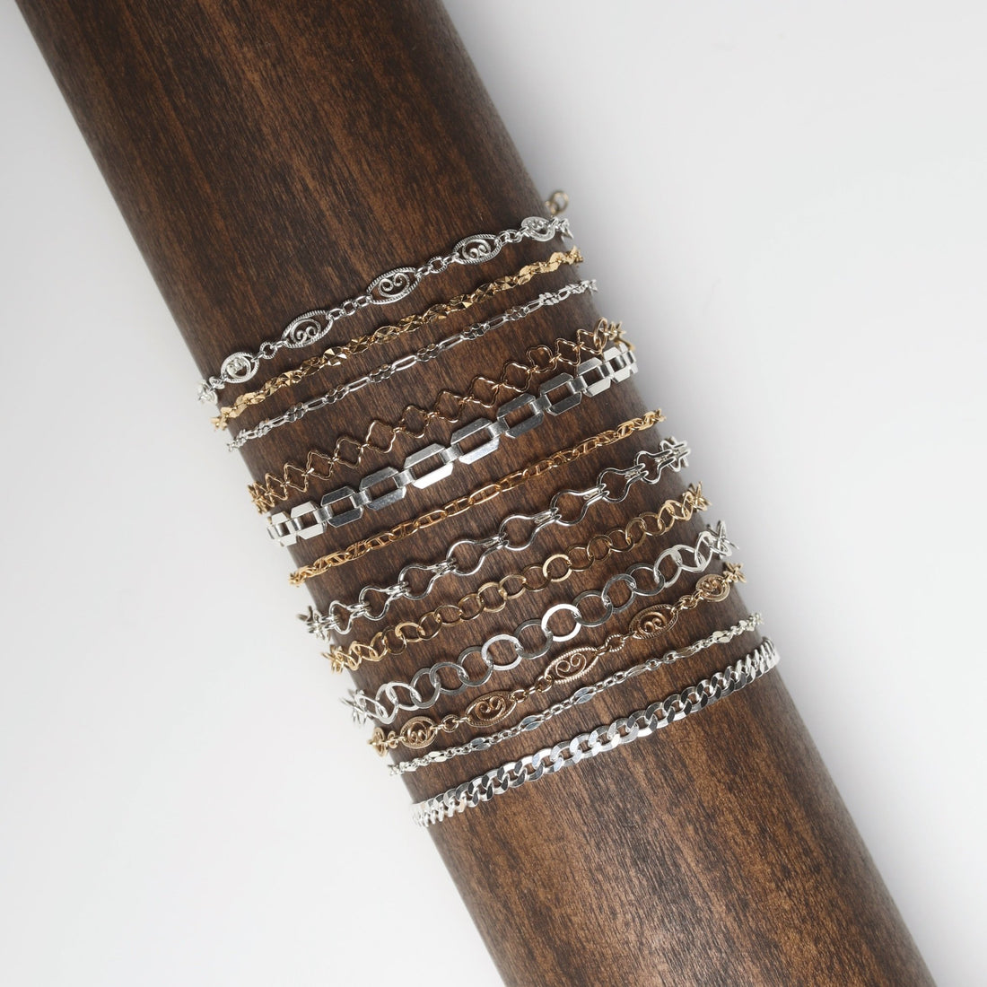 Buckle Chain Bracelet – Sterling Silver Statement - Chocolate and Steel