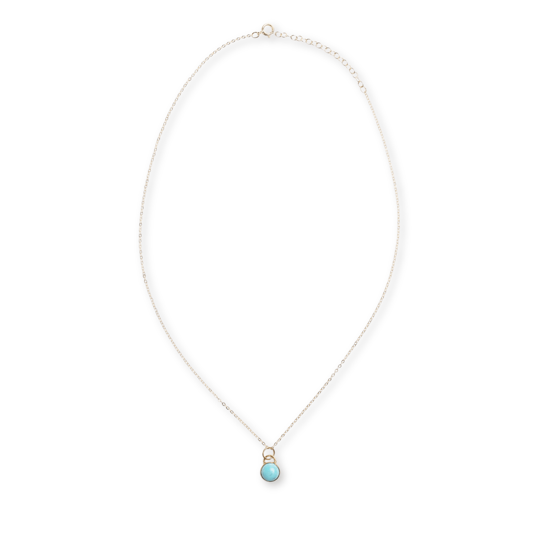 Button Gemstone Charm Necklace - Ocean Color Gemstones - Chocolate and Steel