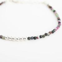 Clifftide Ruby Zoisite Bracelet - Chocolate and Steel