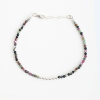 Clifftide Ruby Zoisite Bracelet - Chocolate and Steel