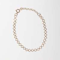 Clover Flower Chain Bracelet – 14k Gold Fill - Chocolate and Steel