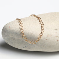 Clover Flower Chain Bracelet – 14k Gold Fill - Chocolate and Steel