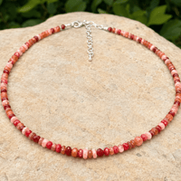Coat of Many Colors Gemstone Necklace - Chocolate and Steel