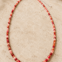 Coat of Many Colors Gemstone Necklace - Chocolate and Steel