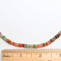 Confetti Opals Necklace - Warm Rainbow Opals - Chocolate and Steel
