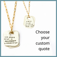 Custom Rune Tablet Quote Necklace | Inspirational Quote Jewelry - Chocolate and Steel