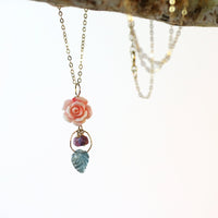 Dance in the Field Rosette Tourmaline Necklace - Chocolate and Steel