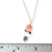 Dance in the Field Rosette Tourmaline Necklace - Chocolate and Steel