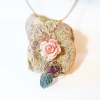 Dance in the Field Rosette Tourmaline Necklace - Chocolate and Steel