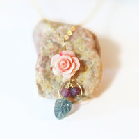 Dance in the Field Rosette Tourmaline Necklace - Chocolate and Steel