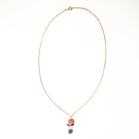 Dance in the Field Rosette Tourmaline Necklace - Chocolate and Steel