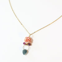 Dance in the Field Rosette Tourmaline Necklace - Chocolate and Steel
