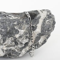 Delicate Figaro Chain Bracelet - Chocolate and Steel