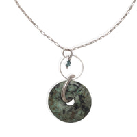 Desert Snake with Blue Diamond Necklace - Wisdom Necklace - Chocolate and Steel