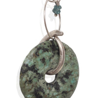 Desert Snake with Blue Diamond Necklace - Wisdom Necklace - Chocolate and Steel