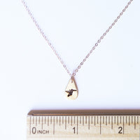 Drop of California Love - hummingbird, california poppy, heart charm necklace - Chocolate and Steel