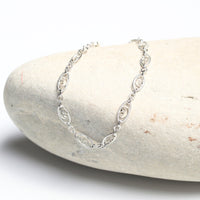 Filigree Heart Chain Bracelet – Sterling Silver - Chocolate and Steel