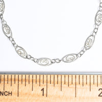 Filigree Heart Chain Bracelet – Sterling Silver - Chocolate and Steel