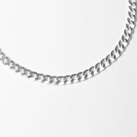 Flat Curb Chain Bracelet – Sterling Silver - Chocolate and Steel