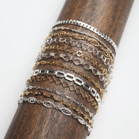 Flat Curb Chain Bracelet – Sterling Silver - Chocolate and Steel