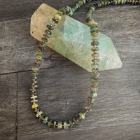 Forest Canopy Glow Emerald Necklace - Chocolate and Steel
