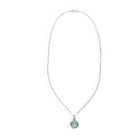 Gemdrop Juicy Chalcedony Charm Necklace - Chocolate and Steel