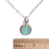 Gemdrop Juicy Chalcedony Charm Necklace - Chocolate and Steel