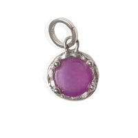 Gemdrop Juicy Chalcedony Charm Necklace - Chocolate and Steel