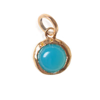 Gemdrop Juicy Chalcedony Charm Necklace - Chocolate and Steel