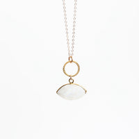 Gemstone Evil Eye Necklace - Chocolate and Steel