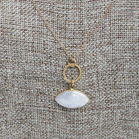 Gemstone Evil Eye Necklace - Chocolate and Steel