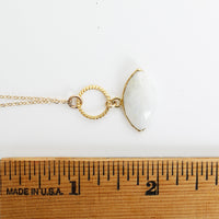 Gemstone Evil Eye Necklace - Chocolate and Steel