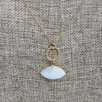 Gemstone Evil Eye Necklace - Chocolate and Steel