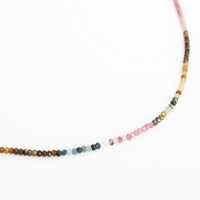 Jericho Watermelon Tourmaline Necklace - Chocolate and Steel