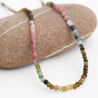Jericho Watermelon Tourmaline Necklace - Chocolate and Steel