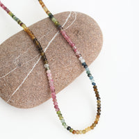 Jericho Watermelon Tourmaline Necklace - Chocolate and Steel